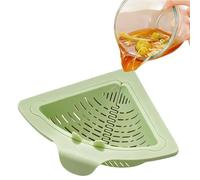 Triangular Draining Basket for Sink-Magnetic Drainage & Filter Basket No Drilling Required Twist-off Base Triangular Design for cleaning Fruits Vegetables and Food Scraps (Green,1pcs)
