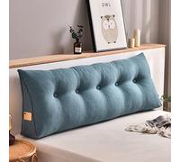 Triangular Headboard Wedge Pillow Removable Headboard Backrest Large Bolster Daybed Backrest Positioning Support Pillow Cushion Daybed Pillows Headboard Pillow for Rest Reading ( Couleur : bleu , Size