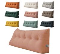 Triangular Wedge Pillow Headboard,Soft Upholstered Bed Pillow with Waist Support for Sofa & Daybed,Twin Full Size Backrest Wedge Pillows,Multifunctional Design,Pearl Cotton Filling (cameo brown,120cm)