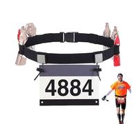 Triath lon Lot de 4 ceintures de course pour dossard de course Triath lon avec porte-numéro et 4 supports en gel pour le jogging, le cyclisme, les marathons, Lot de 4, Voir description, Voir
