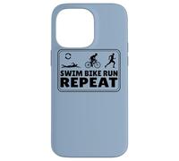 Triathlète course à pied natation cyclisme Repeat triathlon Coque pour iPhone 14 Pro Max
