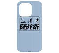 Triathlète course à pied natation cyclisme Repeat triathlon Coque pour iPhone 15 Pro