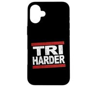 Triathletes TRI Harder - Swim Bike Run Triathlon inspiré du Triathlon Coque pour iPhone 16 Plus