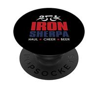 Triathlon inspiré du Triathlon Tri Sherpa - Haul Cheer Beer PopSockets PopGrip Adhésif