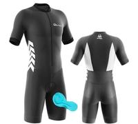 Triathlon Tri Costume, Cyclisme for Hommes Skinsuit Triathlon Speedsuit Cuissard 3D Gel Coussin Solide Tenue VTT Combinaison Vélo Jersey Respirant Séchage (P6,M)