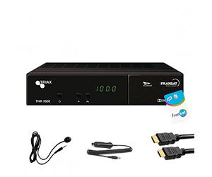 Triax THR 7600 HD Récepteur satellite + Carte FRANSAT + Cable 12V + Deport IR + Cable HDMi 2M