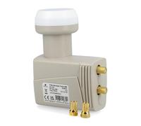 Triax TTW 200 Gold Twin LNB avec technologie PLL, 2 entrées numériques HD 4K UHD pour 2 participants (récepteur satellite, TV) pour antenne satellite + 2 connecteurs F