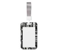 Tribal-Arrows-Hipster-Aztec Porte-badge vertical en ABS avec film de numérisation transparent