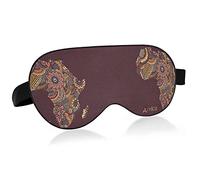 Tribal Enthic Map of Africa Vintage Retro Eye Masks Cover Blocks Light Sleep Mask Shade Cover Blindfold Relaxing Eyeshade Cover avec Head Strap réglable pour hommes femmes enfants
