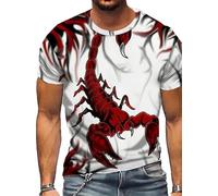 Tribal Scorpion Tatouage 3D Impression T-Shirt Homme Cool Animal Haut à Manches Courtes Col O Décontracté Oversized Pull T-Shirt