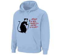 Tribal T-Shirts Sweat à capuche pour homme avec inscription « I'm Out of Bed and Dressed Rat » par Banksy, bleu clair, L