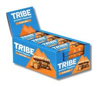 TRIBE Flapjacks Protein Flapjacks à 3 couches - Caramel - Énergie végétale naturelle au goût exceptionnel - Végétalien, sans produits laitiers et sans gluten (12 barres de 50 g)