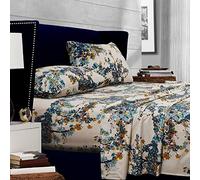 Tribeca Living Casablanca Imprimé Floral Poche Profonde de Feuille, Multicolore, Entier