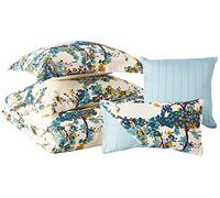 Tribeca Living Casablanca Parure de lit 5 pièces en Coton Motif Floral Grand lit