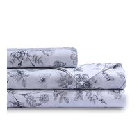 Tribeca Living Parure de lit 4 pièces en Percale de Coton Bio pour Grand lit - 400 Fils au Pouce carré, Poche très Profonde, Lisse, Nette et Respirante, Margot