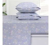 Tribeca Living Parure de lit en Flanelle Allemande 100% Coton - 200 g/m², Poche Profonde, Ultra Douce et Confortable, pour très Grand lit, Motif Floral Giovanna