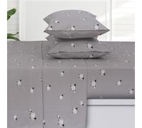 Tribeca Living Parure de lit imprimée en Flanelle Super Douce, 100% Coton, Poche très Profonde, Drap-Housse avec Drap Plat surdimensionné, Mouton