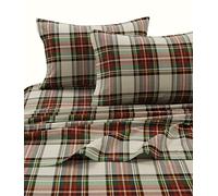 Tribeca Living Plaid Moose Imprimé Flanelle Poche Profonde de Feuille, Multicolore, Charleston Plaid, Entier