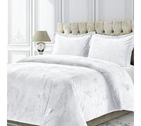 Tribeca Living VENICEDUVET - Parure de lit surdimensionnée en Velours Venise, uni, lit Simple, Blanc