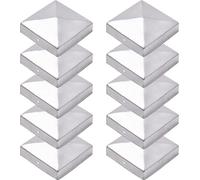 TRIBECCO® 10 Capuchons pour poteaux 9x9 cm - 90x90 mm, Capuchons pour poteaux en bois, Capuchons pour poteaux de clôture, Poteaux de clôture galvanisés, forme pyramidale - Cache poteau 9x9, Poteaux de