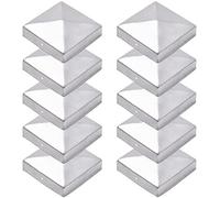 TRIBECCO® 10 Capuchons pour poteaux de clôture 7x7 cm - 70x70 mm - Kappen pour poteaux de clôture en bois - Capuchons de protection pour poteaux de clôture - Poteaux de clôture zingués Forme
