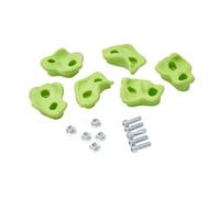 TRIBECCO 5 pièces de pierres d'escalade pour mur d'escalade avec kit de fixation, formes variées, dimensions 8 x 11,5 cm, en plastique, pour escalade en extérieur et en intérieur (vert tendre)