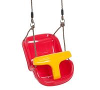 TRIBECCO® Balançoire pour bébé de 3 à 12 ans, réglable en hauteur, avec ceinture de sécurité et arceau, pour l'intérieur et l'extérieur, résistante aux intempéries, certifiée EN 71, jusqu'à 50 kg
