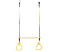 TRIBECCO Balançoire trapèze avec poignées & corde réglable - pour enfants à partir de 3 ans, jusqu'à 70 kg (jaune)