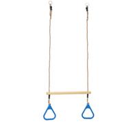 TRIBECCO Balançoire trapèze avec poignées & corde réglable - pour enfants à partir de 3 ans, jusqu'à 70 kg (bleu)