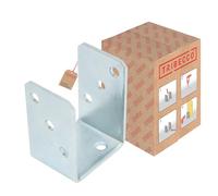 TRIBECCO® Chaussure de poteau en U à visser - 71 x 60 x 105 mm - Pour poteaux en bois carrés - Acier plat galvanisé à chaud de 4 mm - Ancrage de poteaux à chevilles