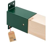 TRIBECCO® Connecteur mural carré 90/90 mm avec languettes en tôle d'acier pour balançoires d'enfants, balançoires de jardin et cadres d'escalade avec ouvertures de montage de 10 mm de diamètre