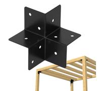 TRIBECCO® Connecteur triple pour pergola, tonnelle, abri de voiture, pour bois équarri, 90 x 90 mm, angle idéal à 90°, carré, raccord de poteau, pergola, connecteur à 3 voies, noir