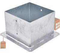 TRIBECCO® Douille à visser pour poteaux en bois carré galvanisé à chaud (200 x 200 mm) - Poteau de sol - Support de clôture - Plaque de sol - Support d'ancrage