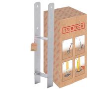 TRIBECCO H-Pfostenträger à encastrer (121 x 121/600) galvanisé à chaud, hauteur totale : 600 mm, épaisseur du matériau : 5 mm, largeur intérieure : 120 mm d'acier plat H-ancre en béton pour structures