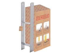 TRIBECCO H-Pfostenträger à encastrer (141 x 141/600) zingué à chaud, hauteur totale : 600 mm, épaisseur de matériau : 5 mm, largeur intérieure : 140 mm d'ancre en béton en acier H pour structures en