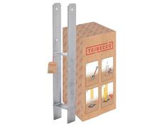 TRIBECCO H-Pfostenträger pour encastrement (91 x 91/600) zingué à chaud, hauteur totale : 600 mm, épaisseur de matériau : 5 mm, largeur nette : 90 mm Acier plat H-ancre en béton pour structures en