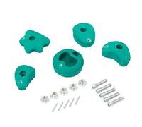 TRIBECCO Jeu de 5 pierres à grimper avec fixation - poignées en polyrésine pour l'intérieur et l'extérieur (Vert)
