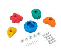TRIBECCO Jeu de 5 pierres à grimper avec fixation - poignées en polyrésine pour l'intérieur & l'extérieur (Mix)