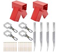 TRIBECCO Kit de construction de balançoire de jardin, balançoire pour enfants, moderne, rouge, bois, facile à monter, 150 kg, 90°, Union européenne