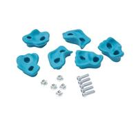 TRIBECCO Lot de 5 pierres escalade pour mur d'escalade, poignées, avec kit de fixation, différentes formes, taille 8 x 11,5 cm, en plastique, extérieur et intérieur