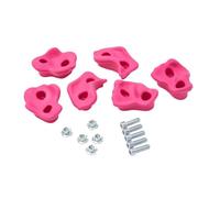 TRIBECCO Lot de 5 prises d'escalade avec fixation - pour murs d'escalade intérieurs et extérieurs (rose)