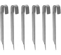 TRIBECCO Lot de 6 piquets d'ancrage au sol pour trampolines - Bâche ou tente - Ancrage au sol en fer galvanisé - Ancrage au sol - Pour trampoline de jardin - Bâche de protection - Tentes d'événement