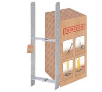 TRIBECCO Support de poteau en H pour sceller le béton, galvanisé à chaud, hauteur totale : 600 mm, épaisseur du matériau : 5 mm, largeur de lumière : 100-180 mm, ancrage en béton en H en acier plat