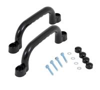 TRIBECCO Support pour aire de jeux, set de 2, 25 × 7,5 cm, résistant aux intempéries et aux chocs, kit de montage inclus Noir