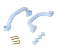 TRIBECCO Support pour aire de jeux, set de 2, 25 × 7,5 cm, résistant aux intempéries et aux chocs, kit de montage inclus Bleu pastel