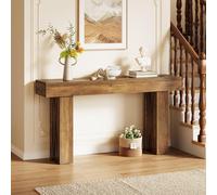 Tribesigns 160cm Table console étroite, Table basse moderne pour l'entrée, Table d'entrée pour le salon, la chambre, le bureau à domicile, Marron