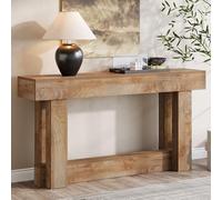 Tribesigns 160CM Table Console, Table d'entrée à 2 étages, d'appoint rectangulaire en Bois derrière Le canapé, Bois de Ferme derrière pour Couloir, Salon, chêne Brun Clair