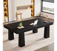 Tribesigns Bureau D'ordinateur, 160 × 80 ×75 cm, Table de Réunion Noir Rectangulaire pour Bureau, Maison ou Entreprise, Moderne Industrielle, Robustre