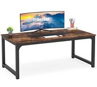 Tribesigns Bureau Informatique, Bureau pour Ordinateur Portable, Table d’étude, Bureau d’étude pour Le télétravail, Poste de Travail pour Bureau, Chambre, 180 x 90 x 77 cm, Marron Rustique