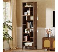 Tribesigns Eckregal, 180 cm hohe, Lagerregal, Versetztes Bücherregal aus Holz,Pflanzenständer, Organizer-Einheit, 8 Stufen, Modern, für Zuhause, Büro, Wohnzimmer, Schlafzimmer, Balkon, Braun, 1 Stück